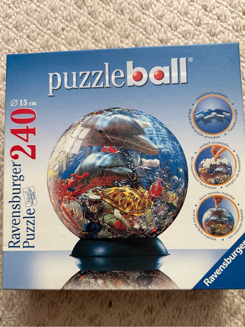 Ravensburger Blue and Red Ocean Puzzleball Sphere 240 pcs. 15 cm.